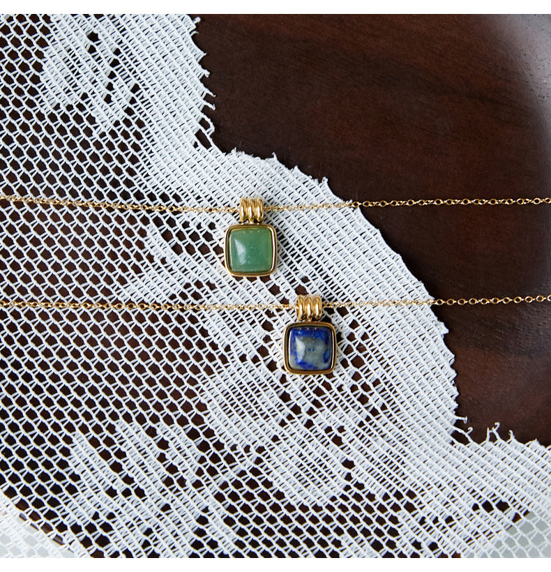 Aventurine dainty Pendant necklace Wander + Pray