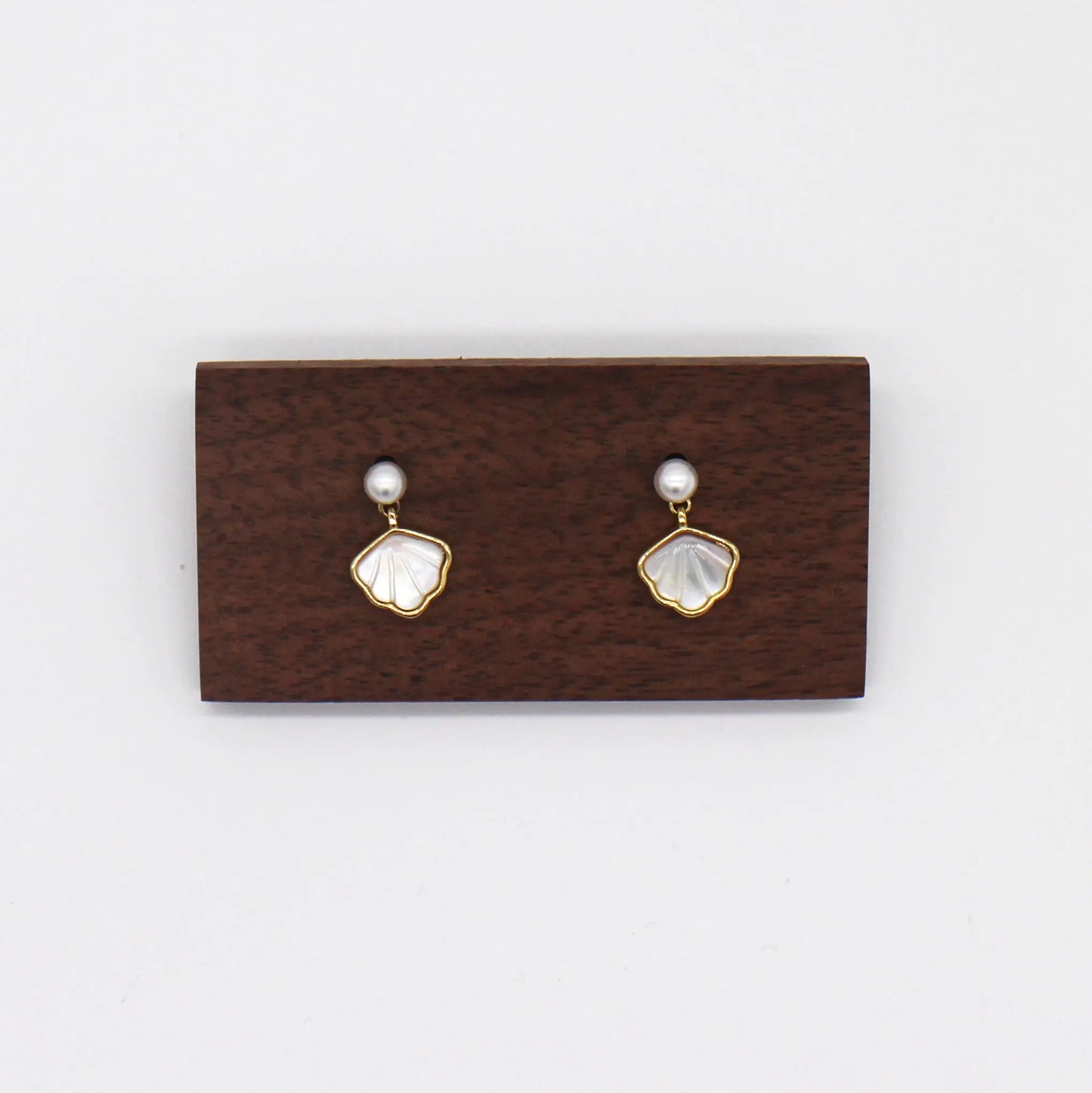 Sea Shell Earrings with mini Pearl Wander + Pray