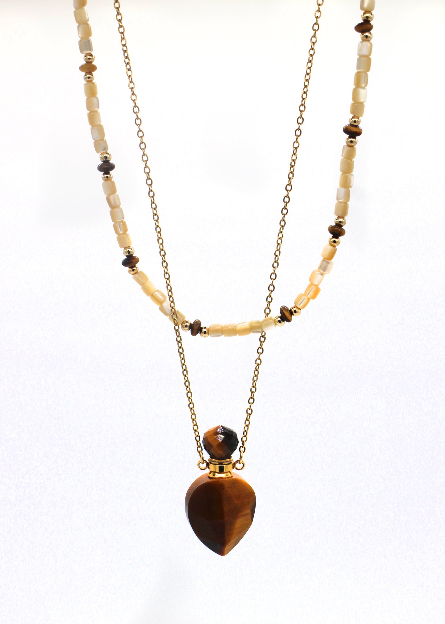 Brown Bottle Necklace Set Wander + Pray