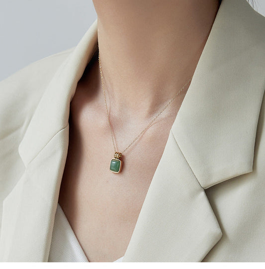 Aventurine dainty Pendant necklace Wander + Pray