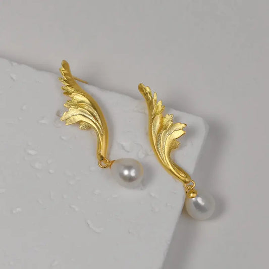 Acanthus Pearl drop earrings Wander + Pray