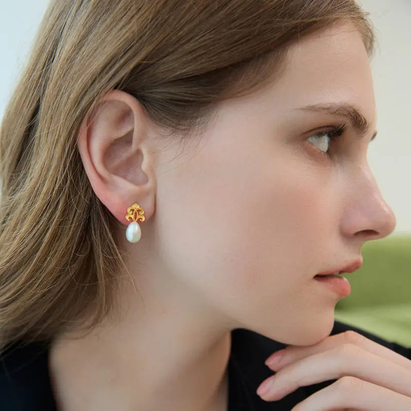 Fountain Pearl drop earrings Wander + Pray