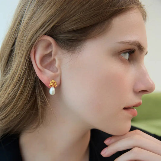 Fountain Pearl drop earrings Wander + Pray