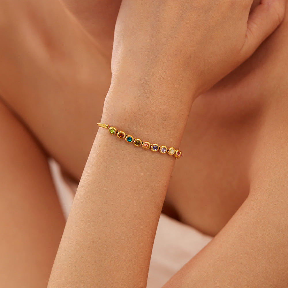 Tourmaline + Zircon Bracelet set Wander + Pray