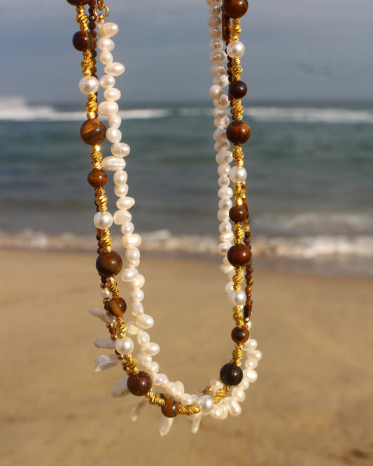 Natural Baroque Pearl Twist Necklace Wander + Pray