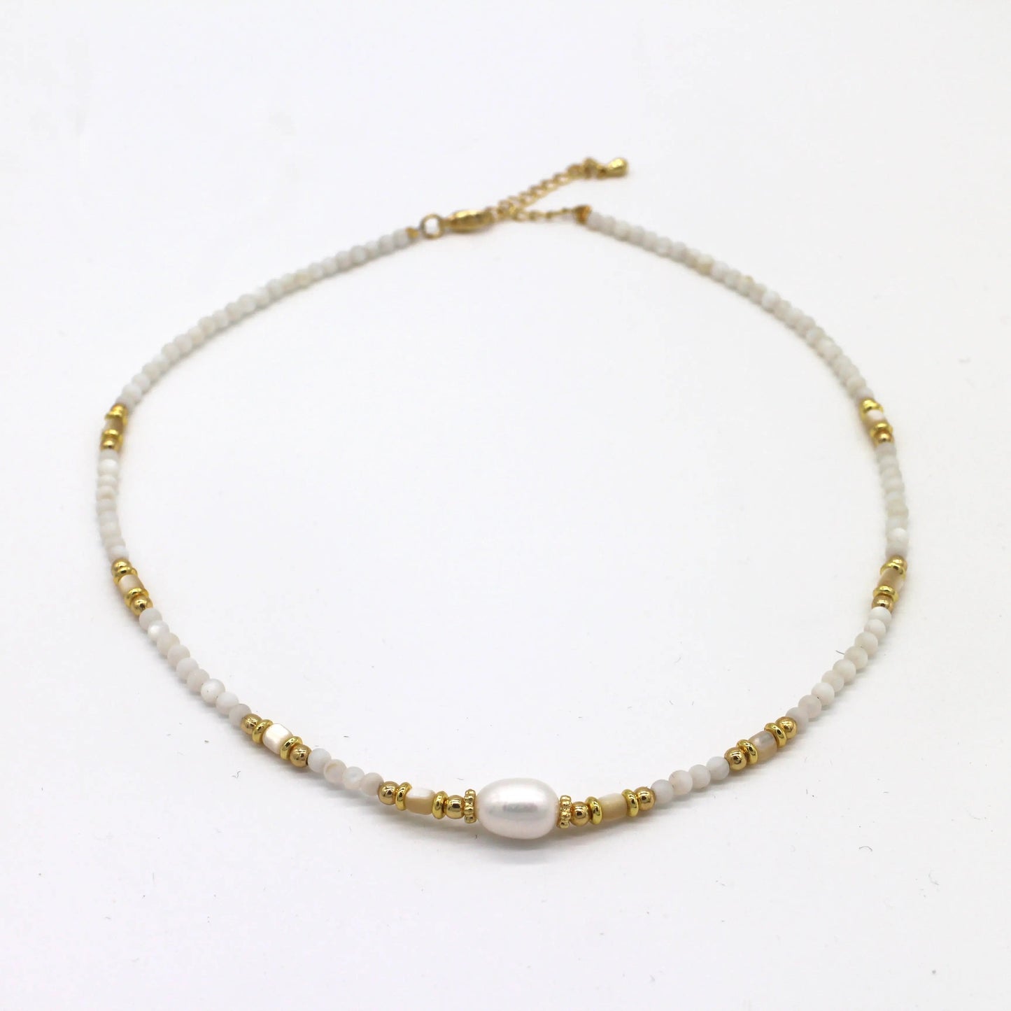 Greek Natural Shell Pearl necklace Wander + Pray