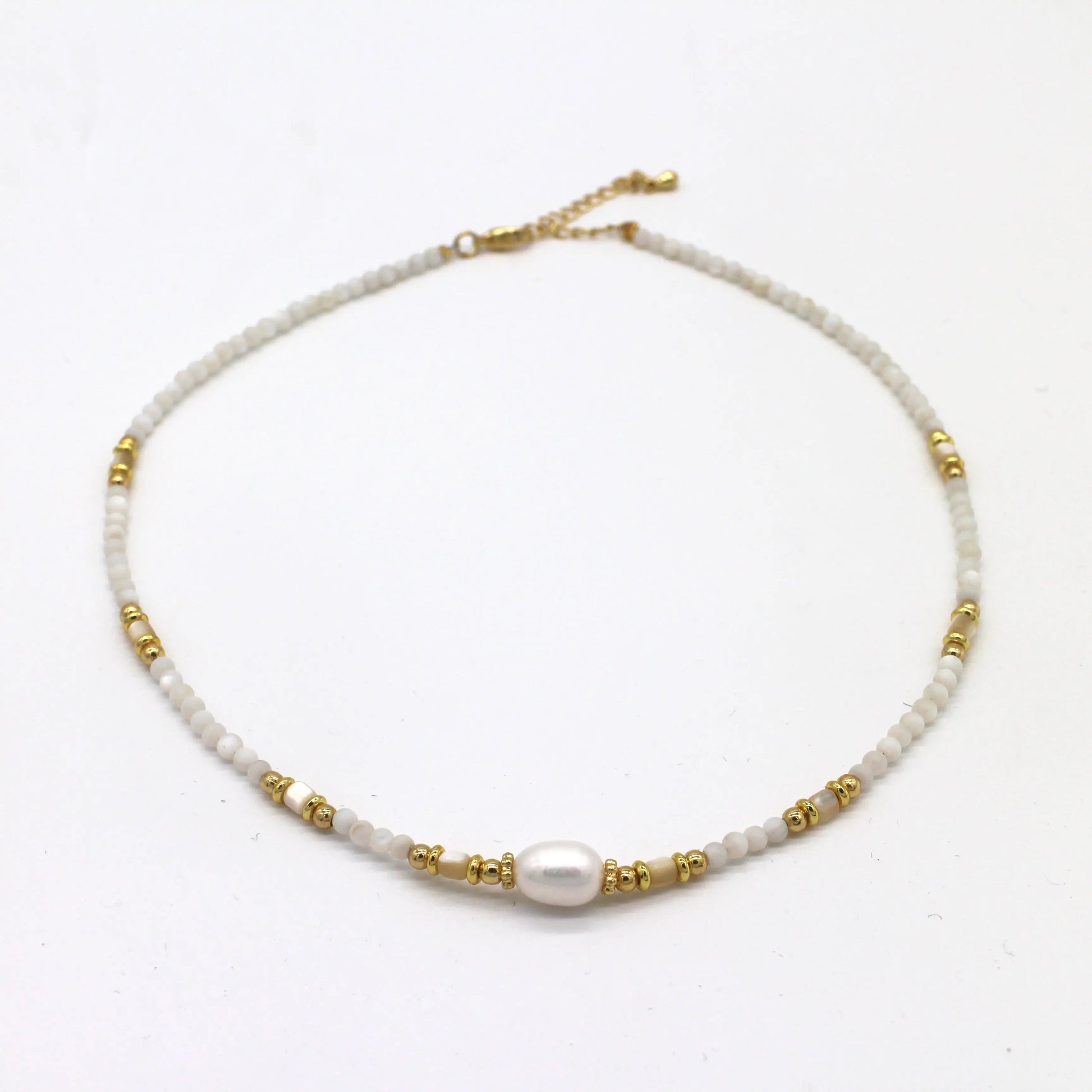 Greek Natural Shell Pearl necklace Wander + Pray