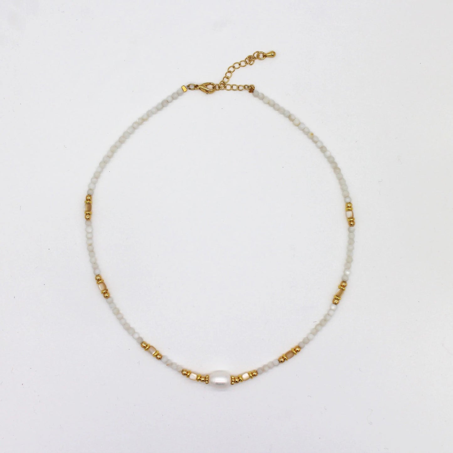 Greek Natural Shell Pearl necklace Wander + Pray