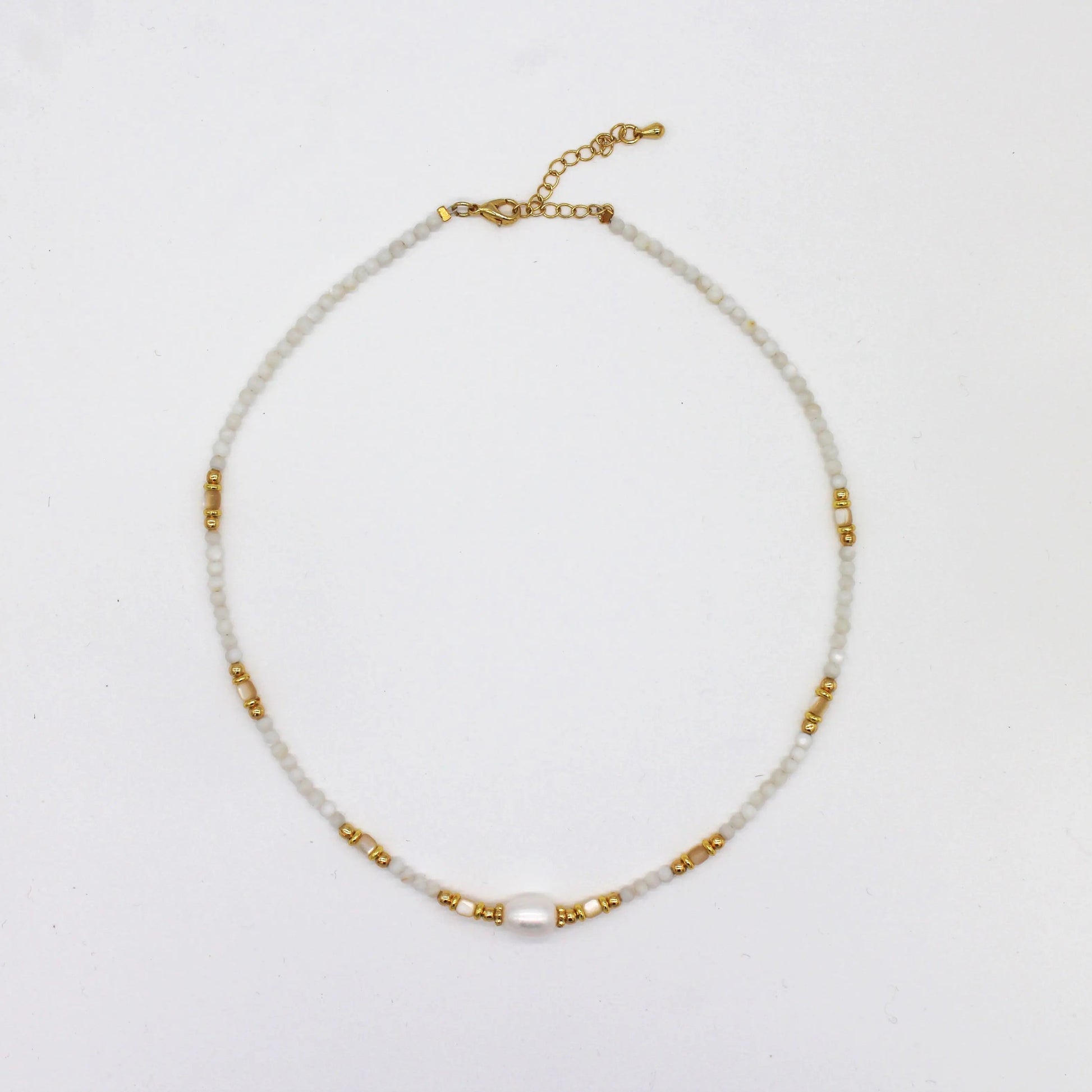 Greek Natural Shell Pearl necklace Wander + Pray