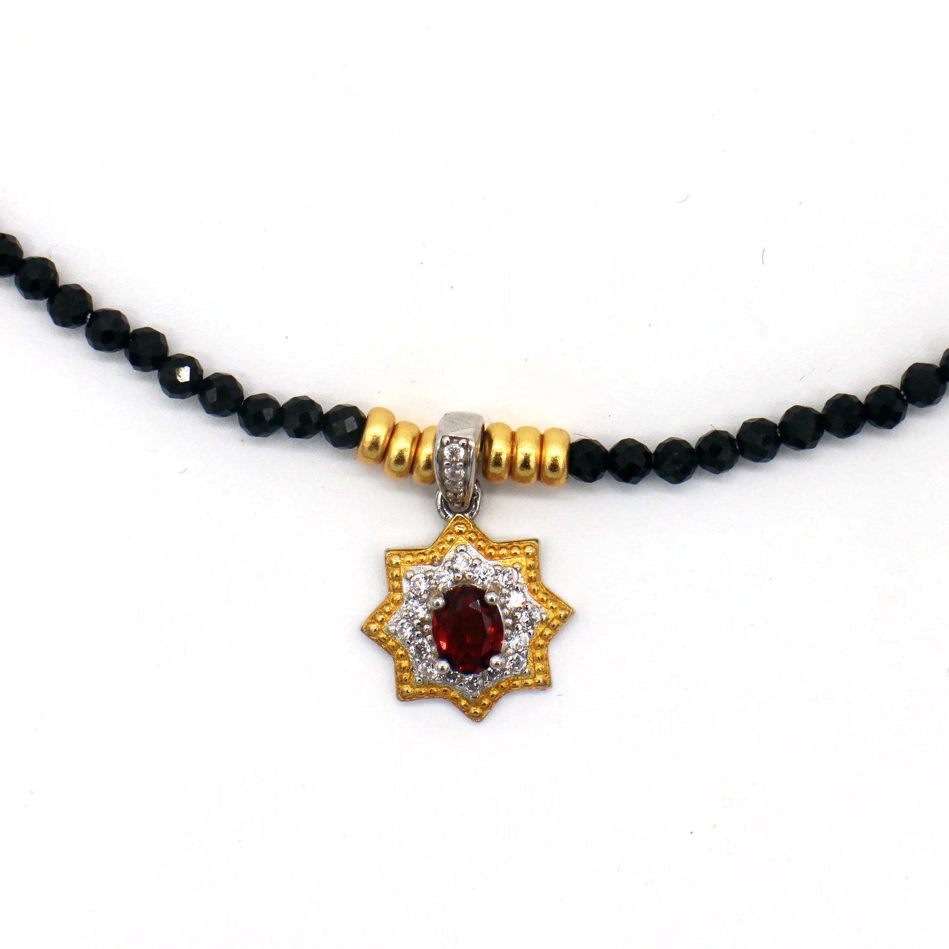 Celestial Star Garnet Necklace Wander + Pray