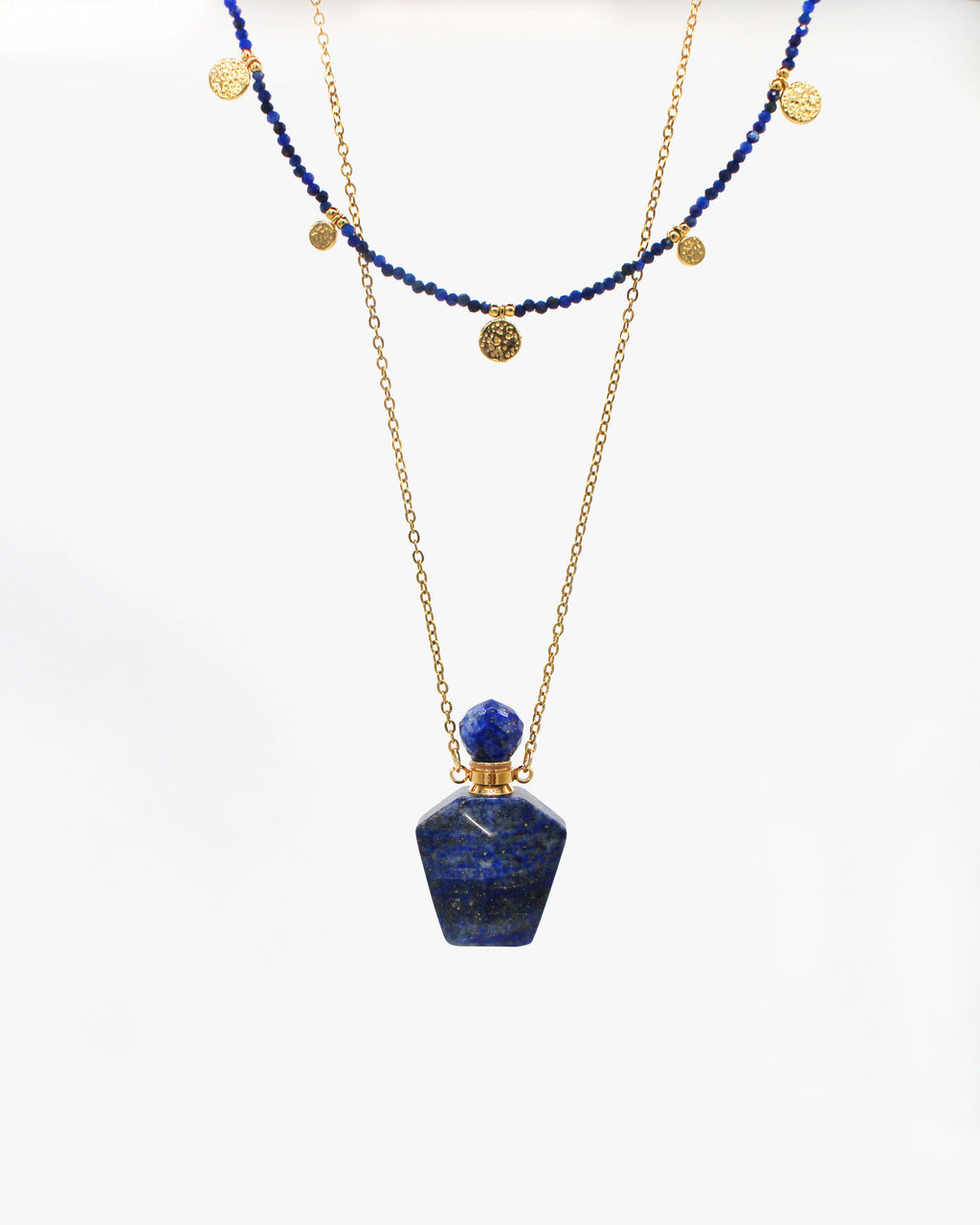 Blue Bottle Necklace Set Wander + Pray