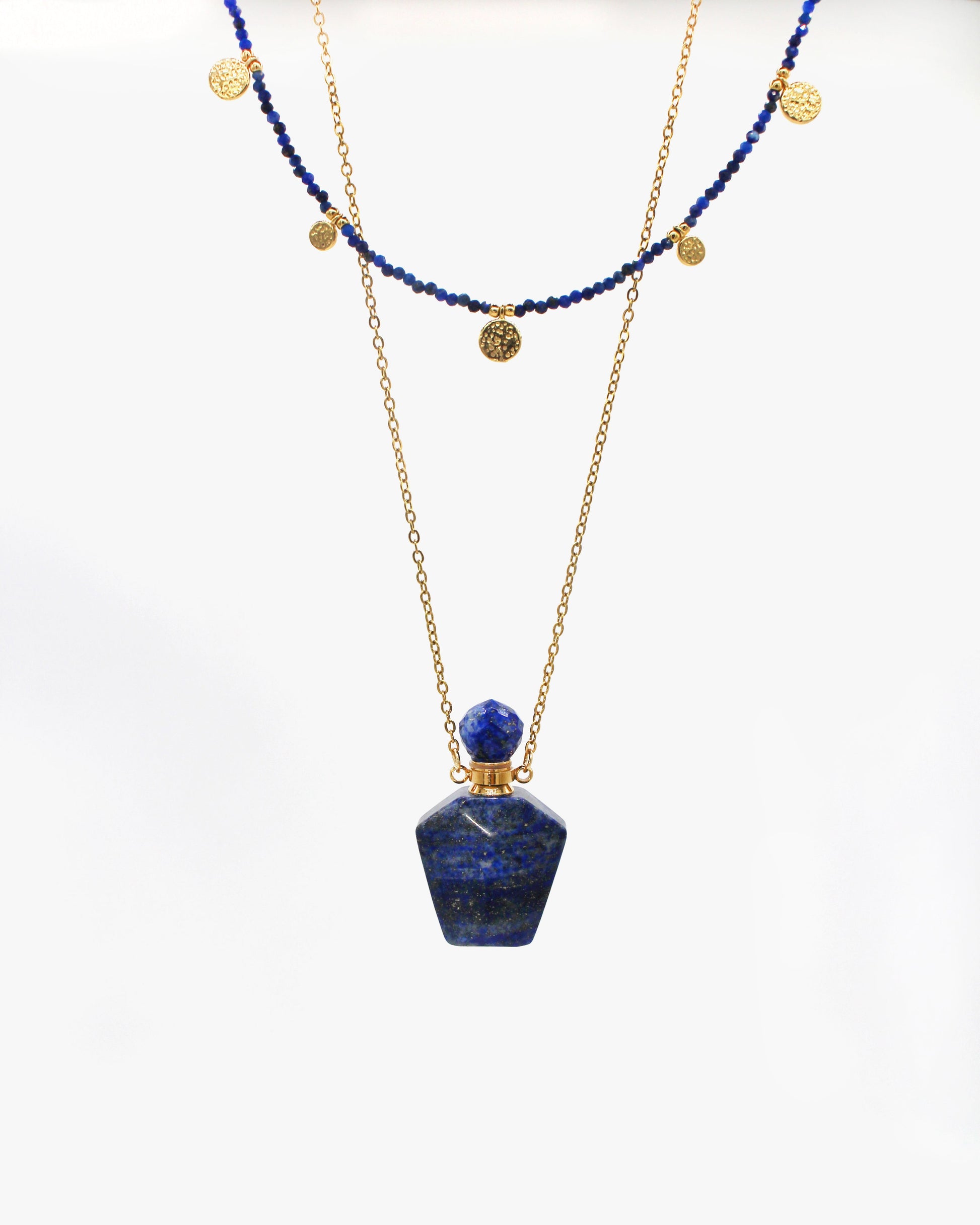Blue Bottle Necklace Set Wander + Pray