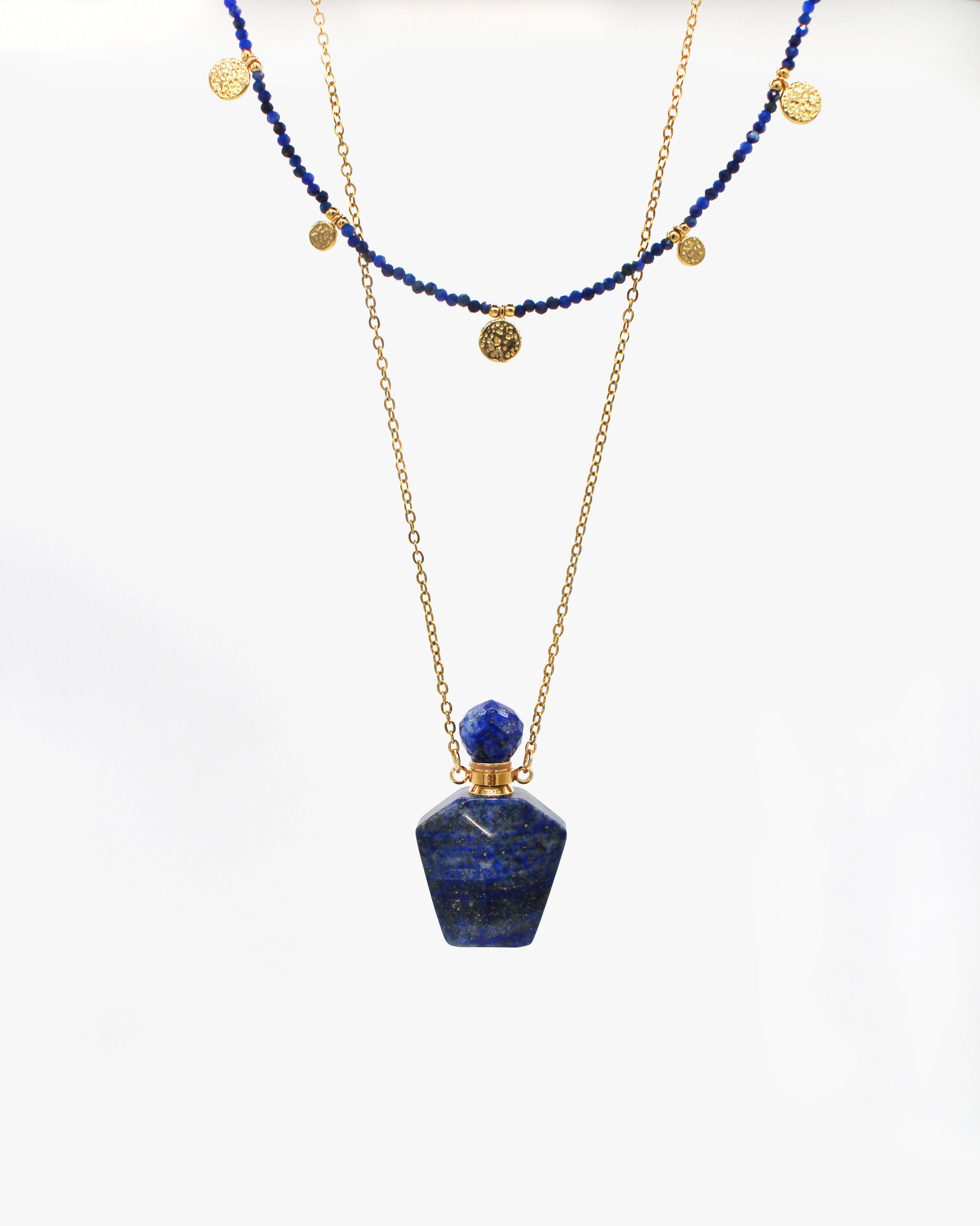 Blue Bottle Necklace Set Wander + Pray