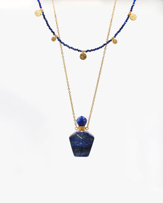 Blue Bottle Necklace Set Wander + Pray