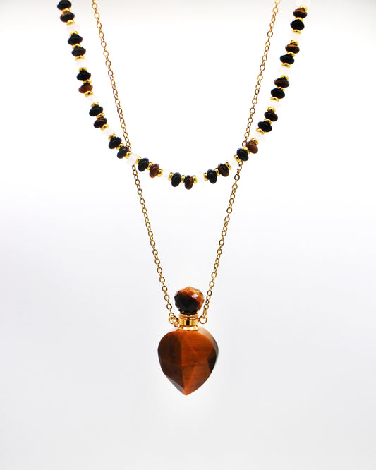 Brown Bottle Necklace Set Wander + Pray