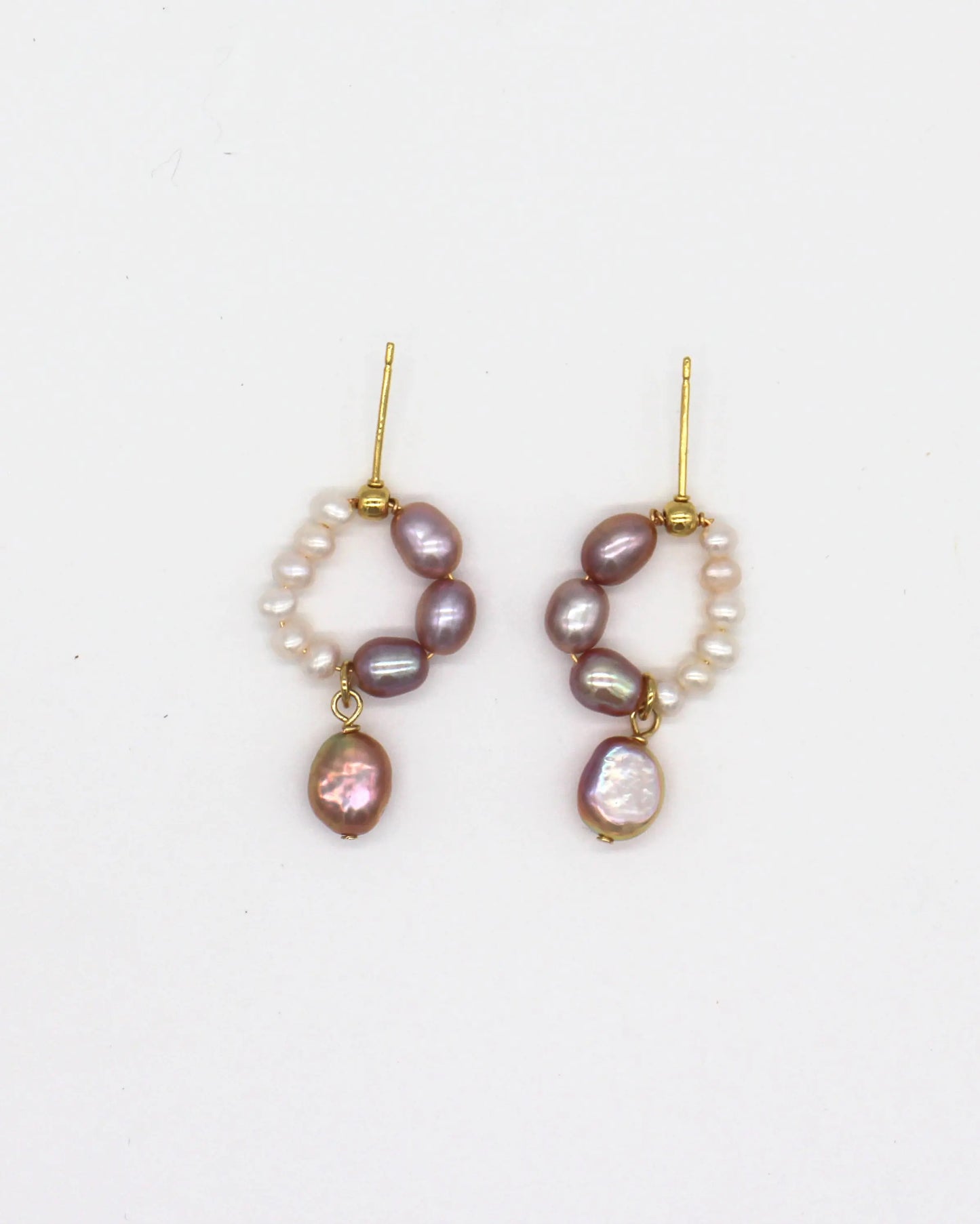 Baroque Pearl Irregular Hoop Earring Wander + Pray