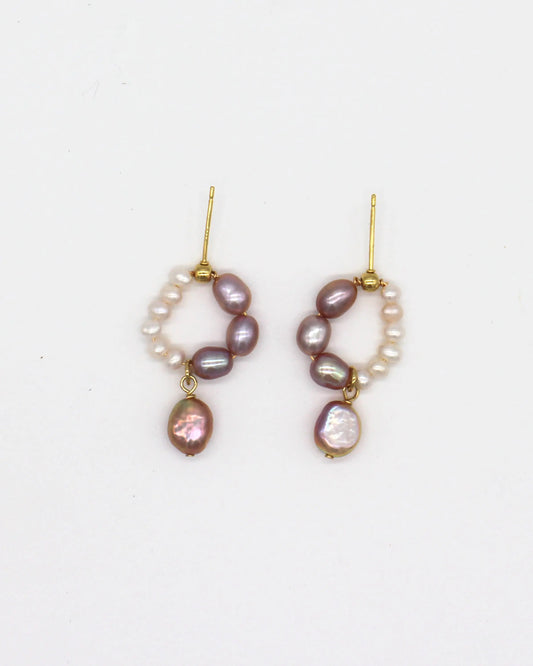 Baroque Pearl Irregular Hoop Earring Wander + Pray