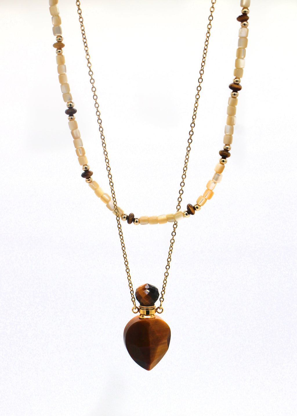 Brown Bottle Necklace Set Wander + Pray