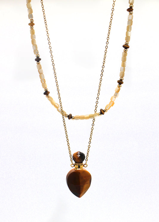 Brown Bottle Necklace Set Wander + Pray