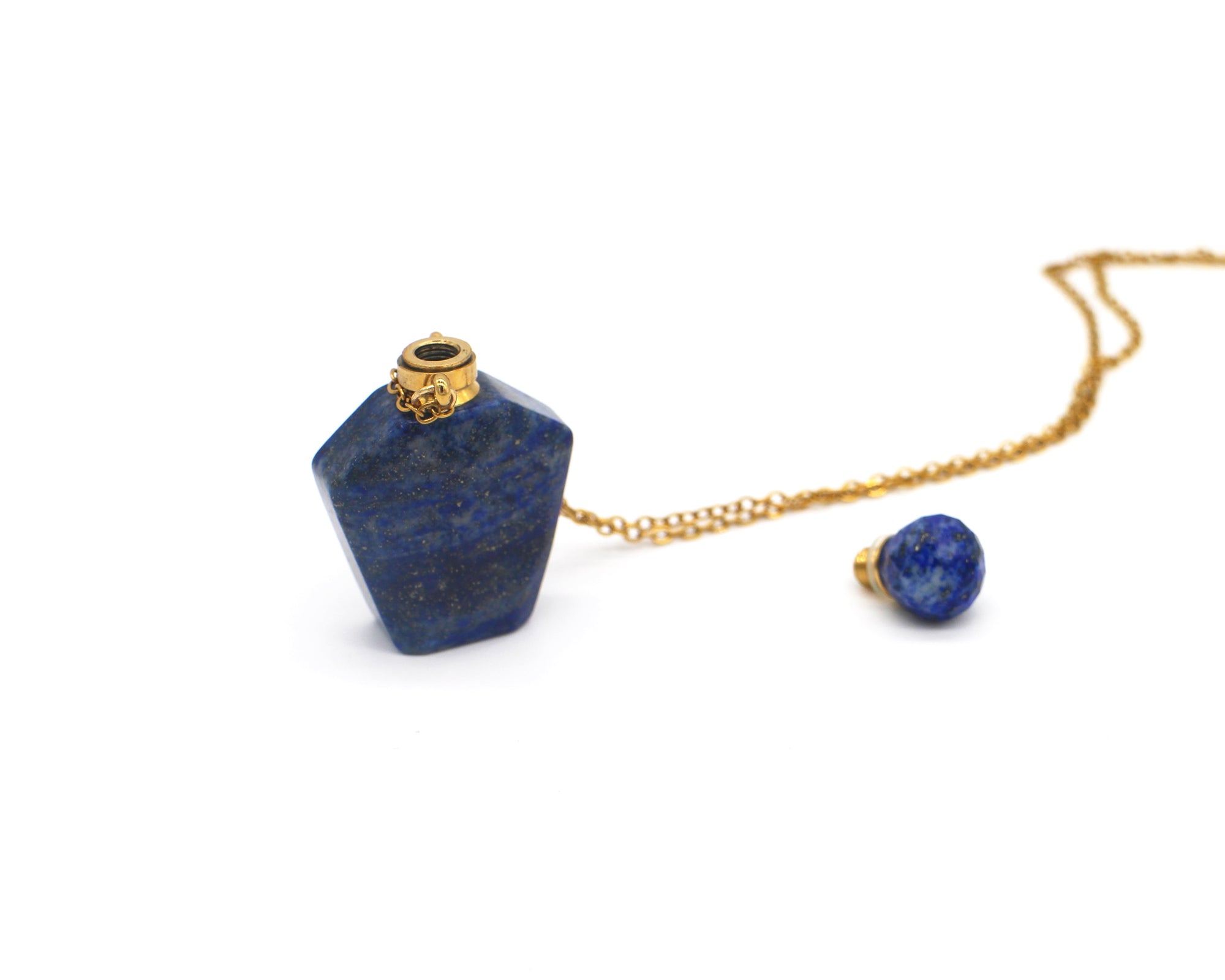 Lapis Blue Bottle Necklace Wander + Pray