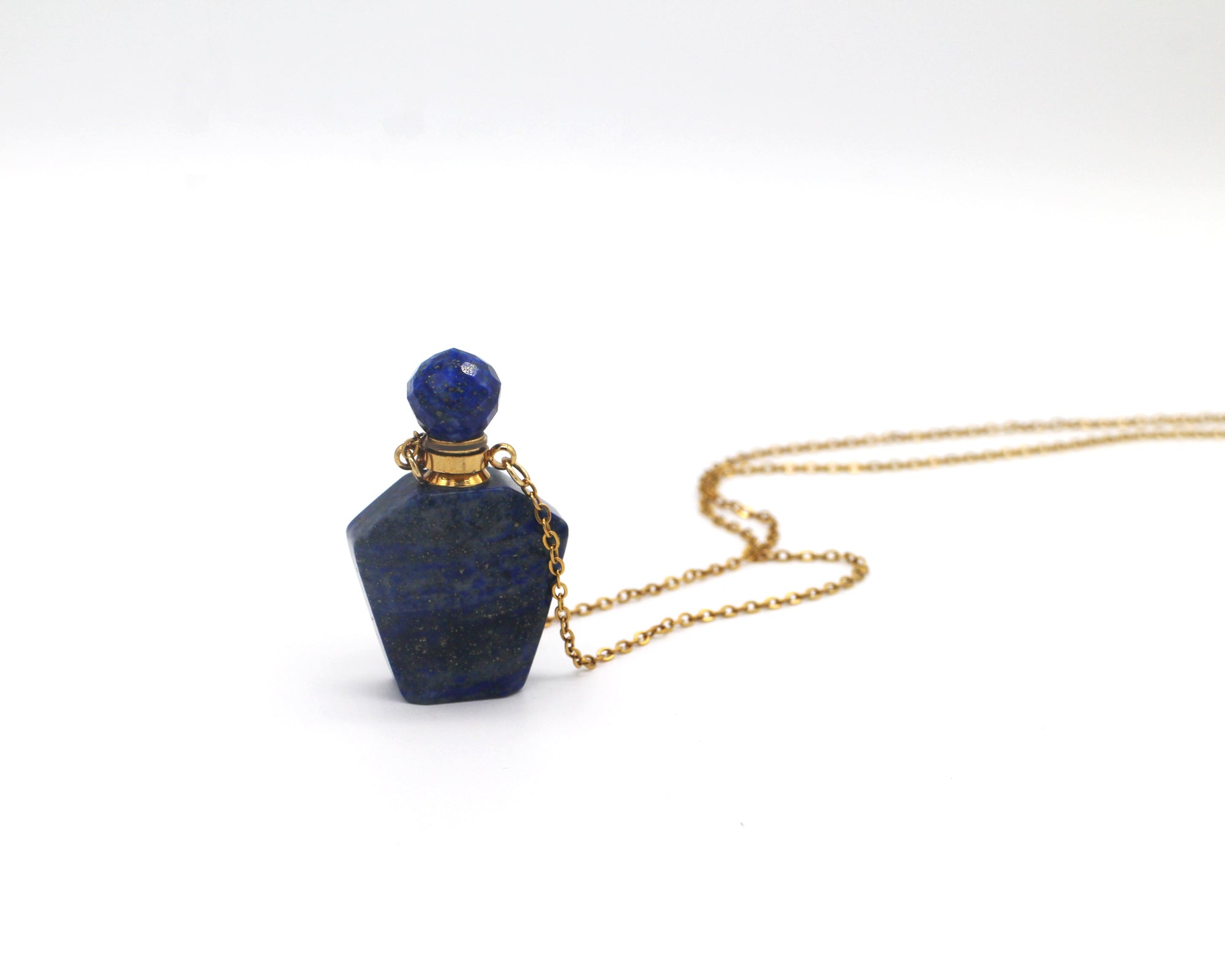 Lapis Blue Bottle Necklace Wander + Pray