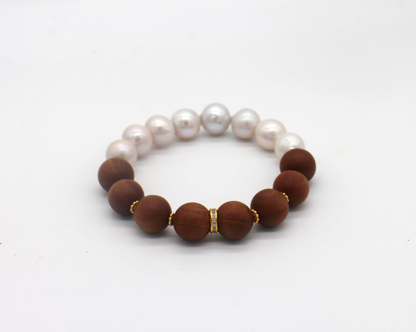 Premium Sandalwood+Natural Pearl Bracelet Wander + Pray