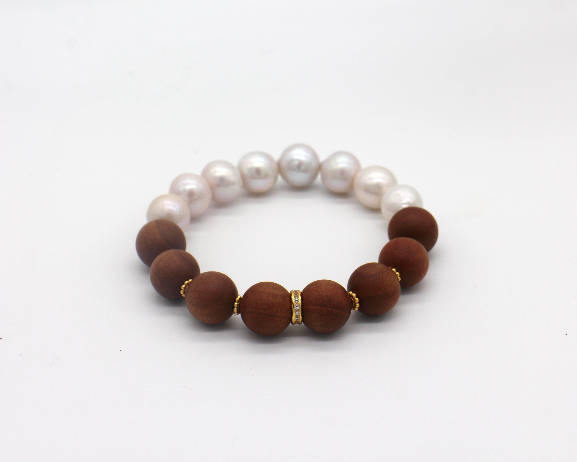 Premium Sandalwood+Natural Pearl Bracelet Wander + Pray