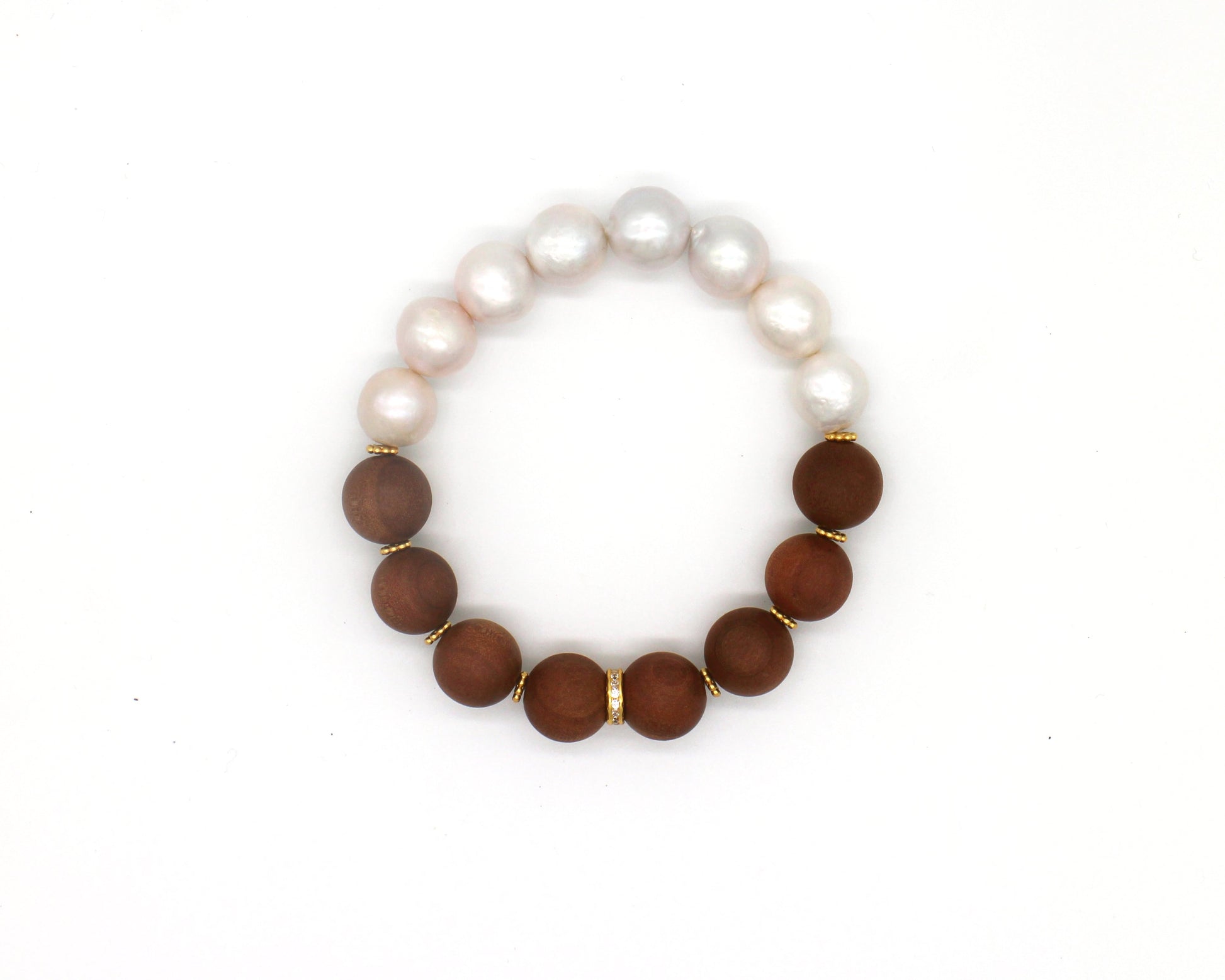 Premium Sandalwood+Natural Pearl Bracelet Wander + Pray