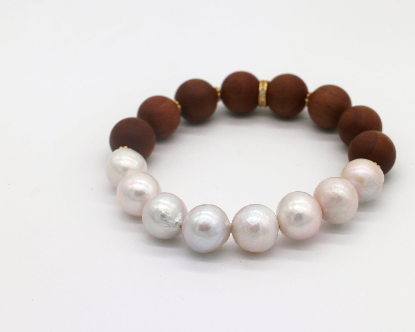 Premium Sandalwood+Natural Pearl Bracelet Wander + Pray
