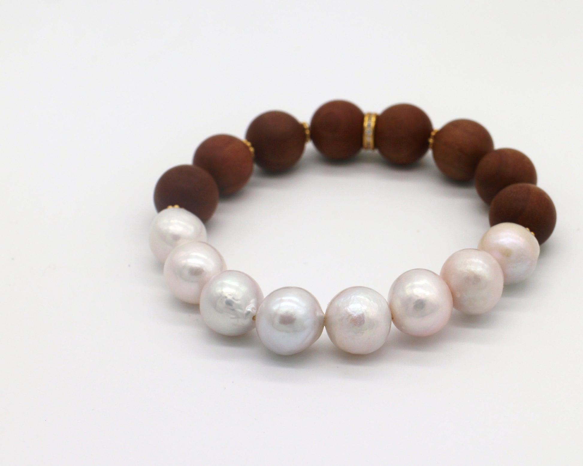 Premium Sandalwood+Natural Pearl Bracelet Wander + Pray