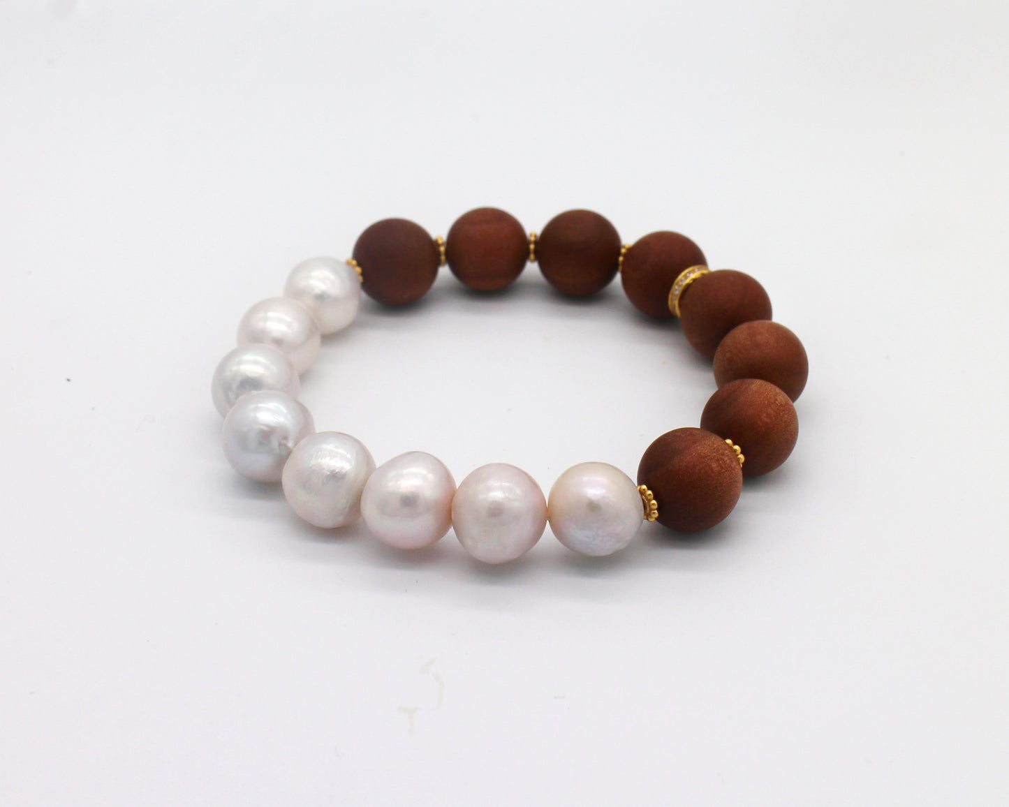 Premium Sandalwood+Natural Pearl Bracelet Wander + Pray