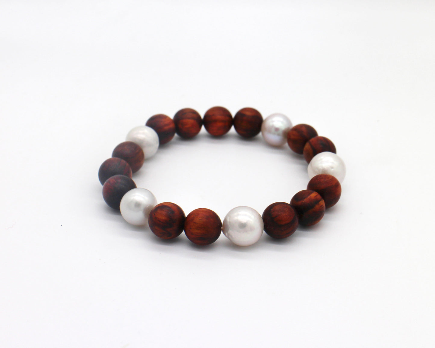 Hainan Rosewood & Iridescent Pearl Bracelet Wander + Pray