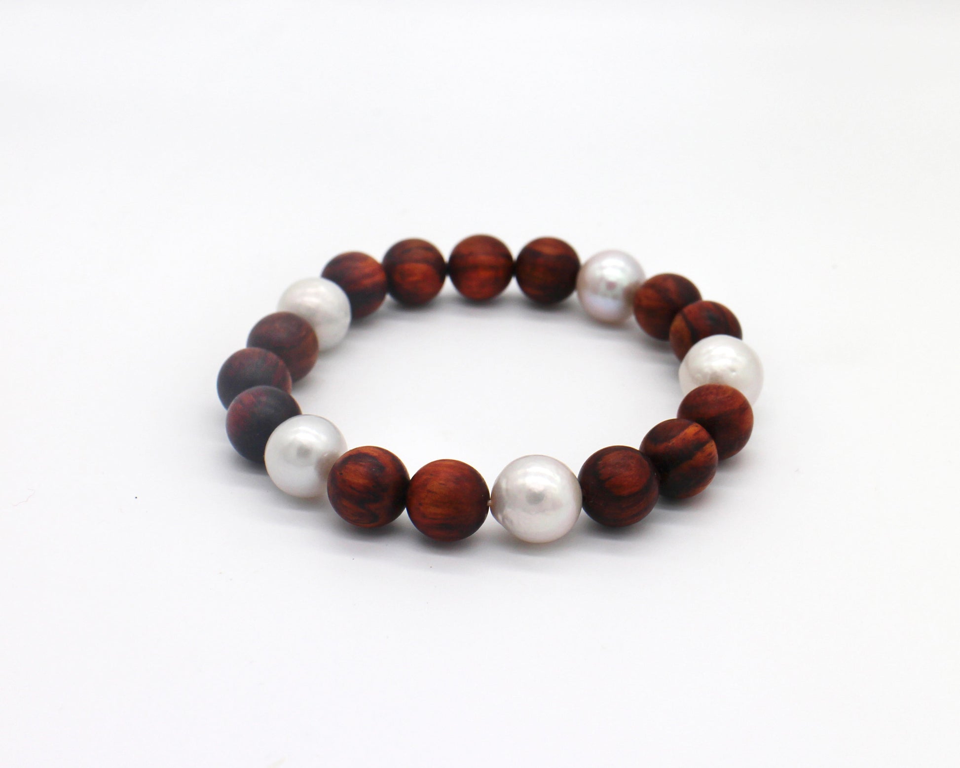 Hainan Rosewood & Iridescent Pearl Bracelet Wander + Pray