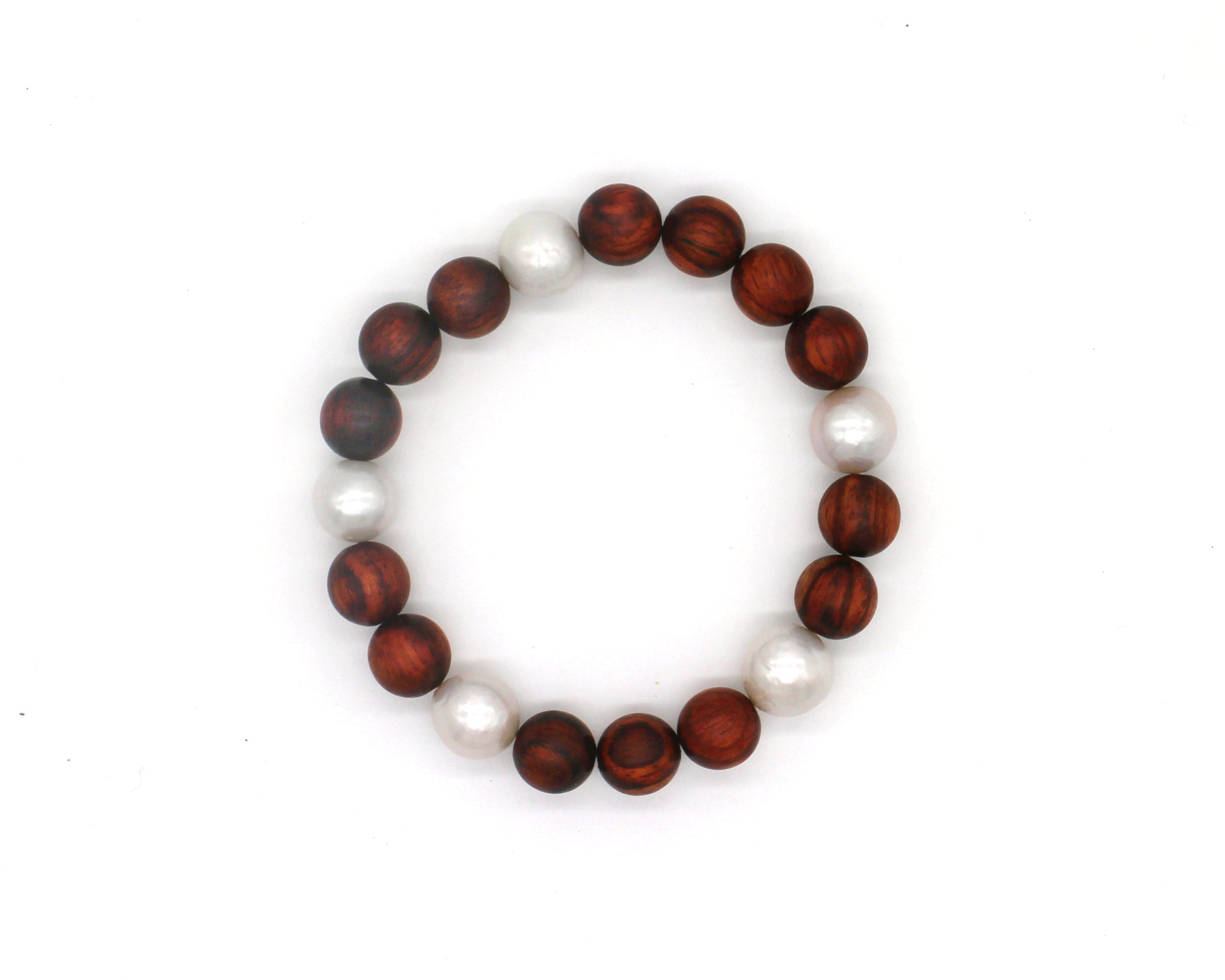 8mm Hainan Rosewood & Iridescent Pearl Bracelet Wander + Pray