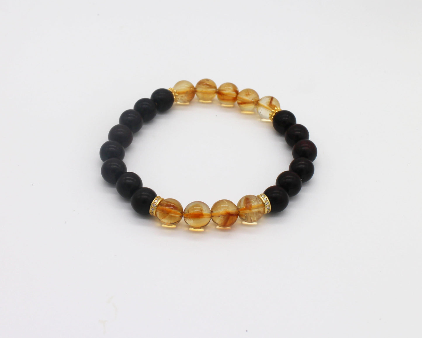 8mm Small-Leaf Sandalwood and Yellow Topaz Bracelet Wander + Pray