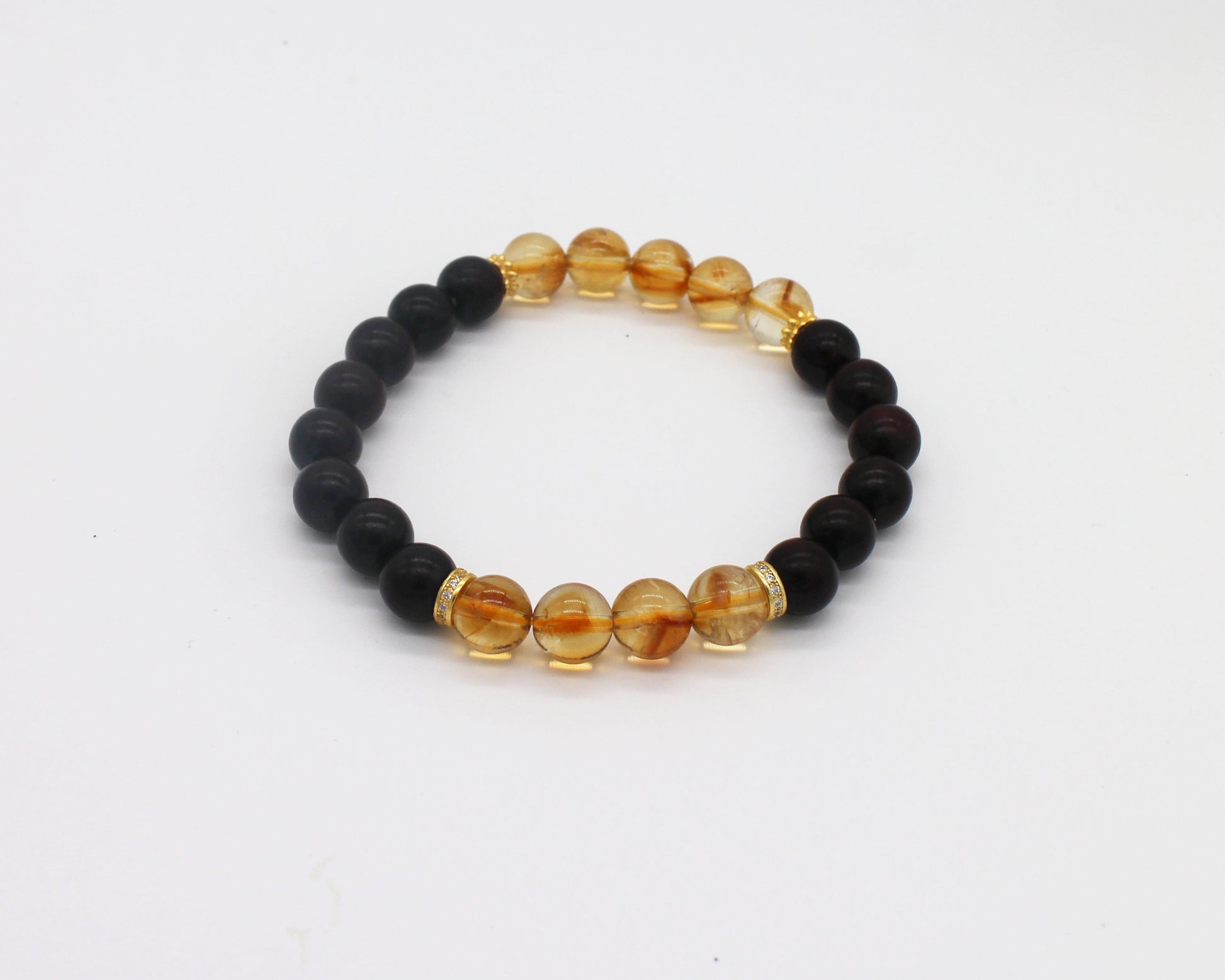 8mm Small-Leaf Sandalwood and Yellow Topaz Bracelet Wander + Pray