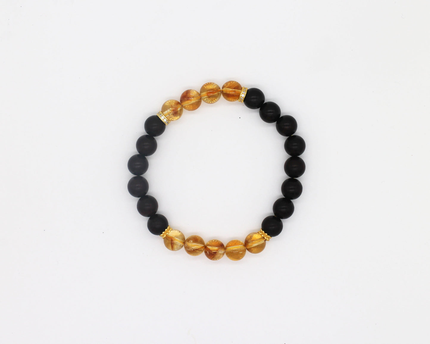 8mm Small-Leaf Sandalwood and Yellow Topaz Bracelet Wander + Pray