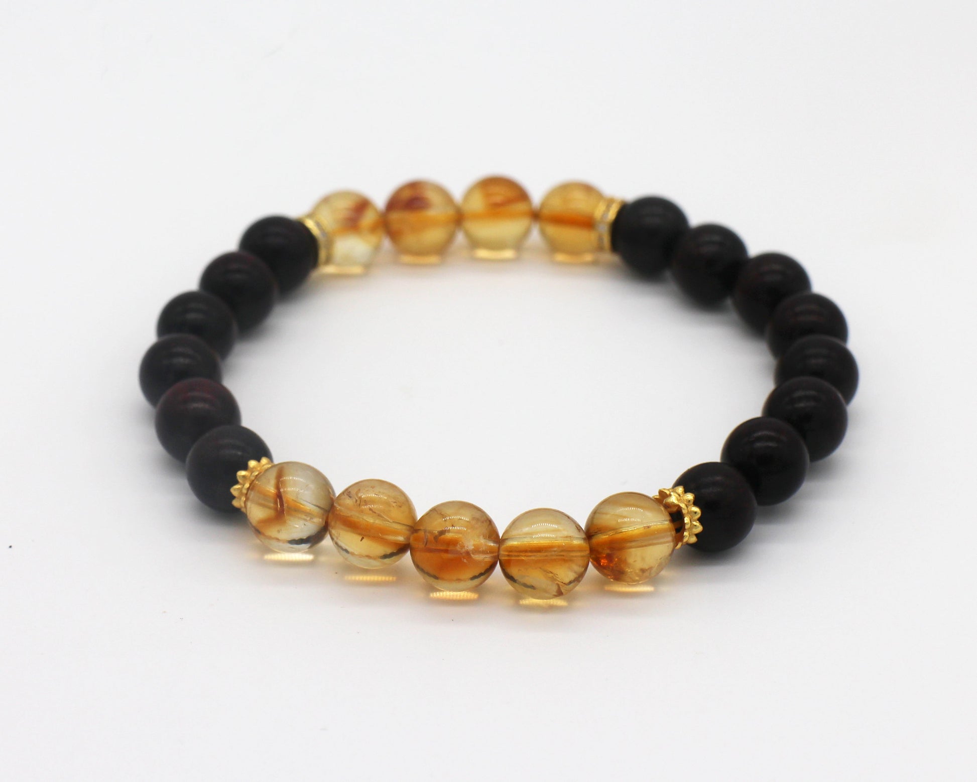 8mm Small-Leaf Sandalwood and Yellow Topaz Bracelet Wander + Pray
