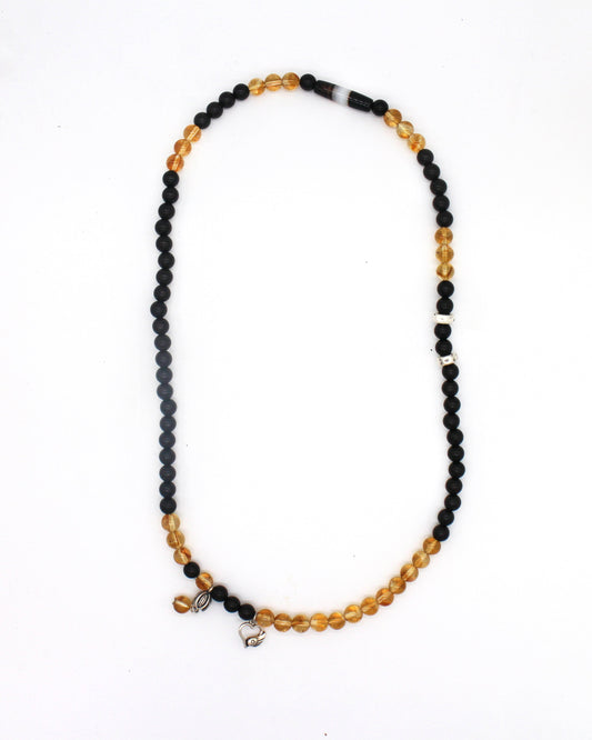 6mm Small-Leaf Sandalwood and Yellow Topaz Bracelet Wander + Pray