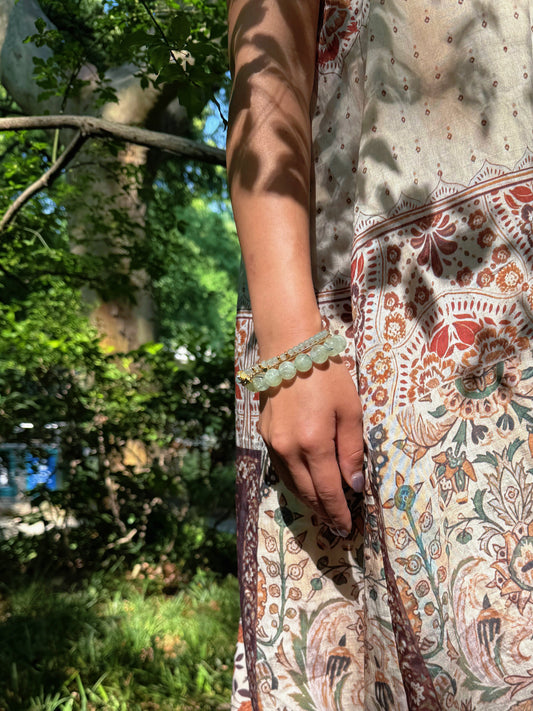 Prehnite Beads Bracelet Wander + Pray