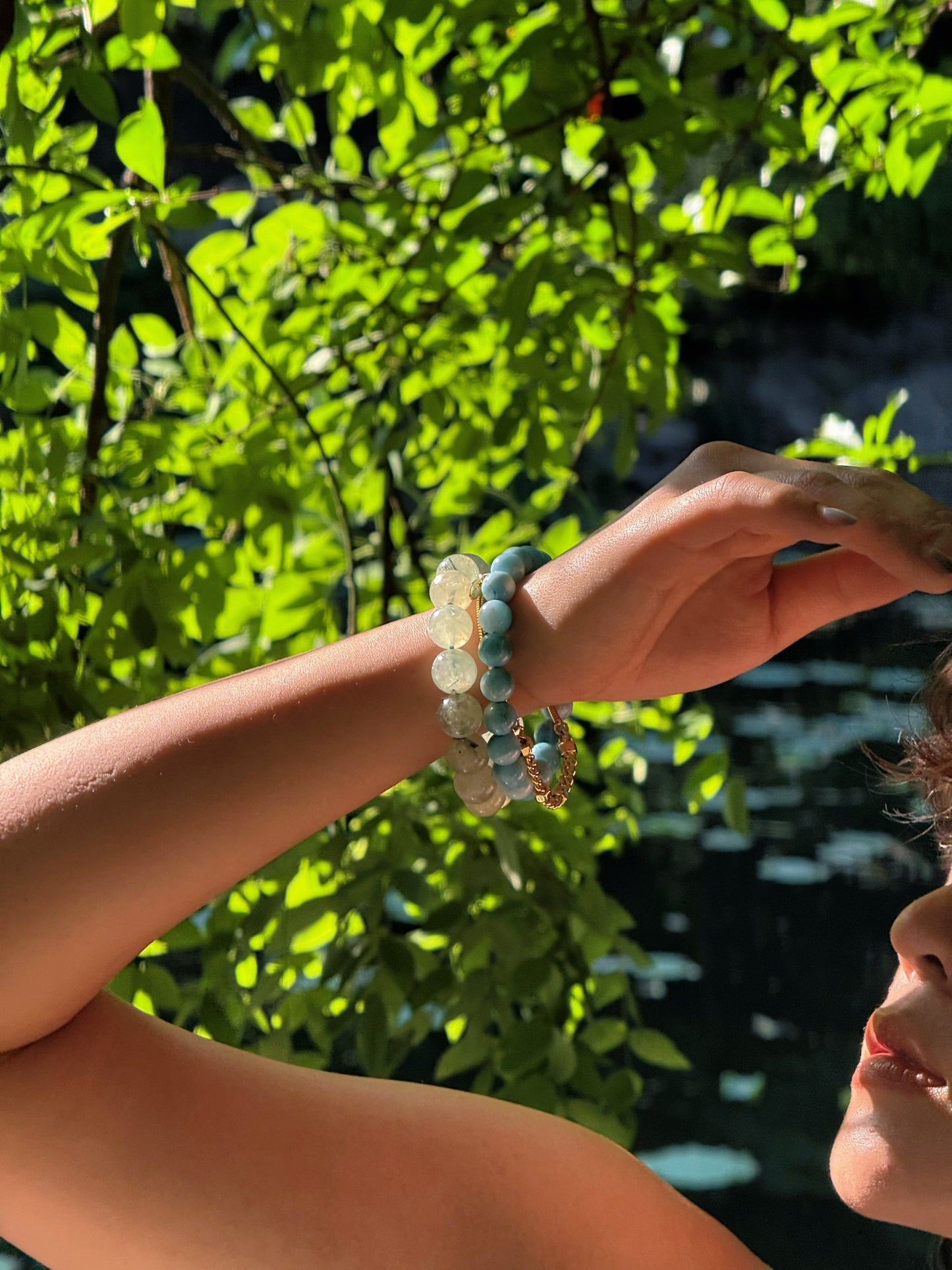 Prehnite Beads Bracelet Wander + Pray