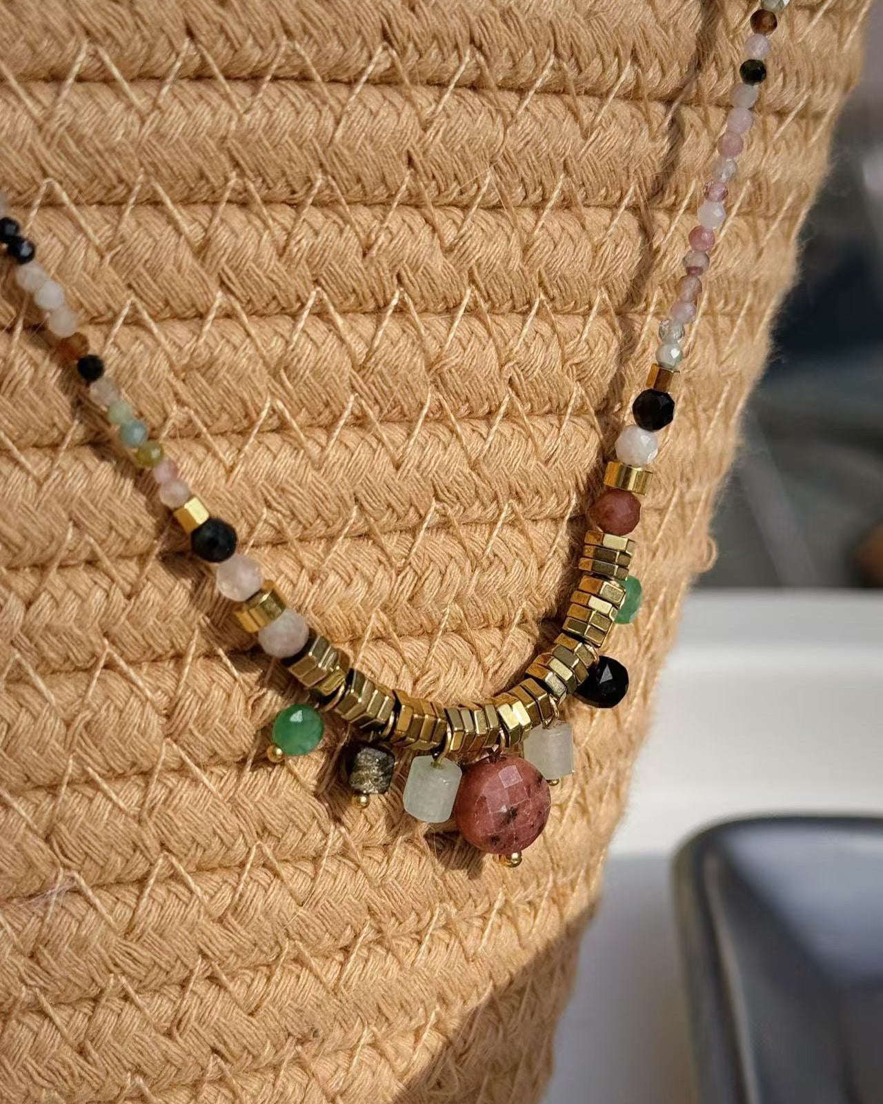 Yogi's Tourmaline Beaded Necklace Wander + Pray