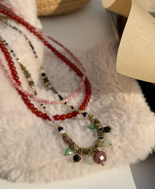Yogi's Tourmaline Beaded Necklace Wander + Pray