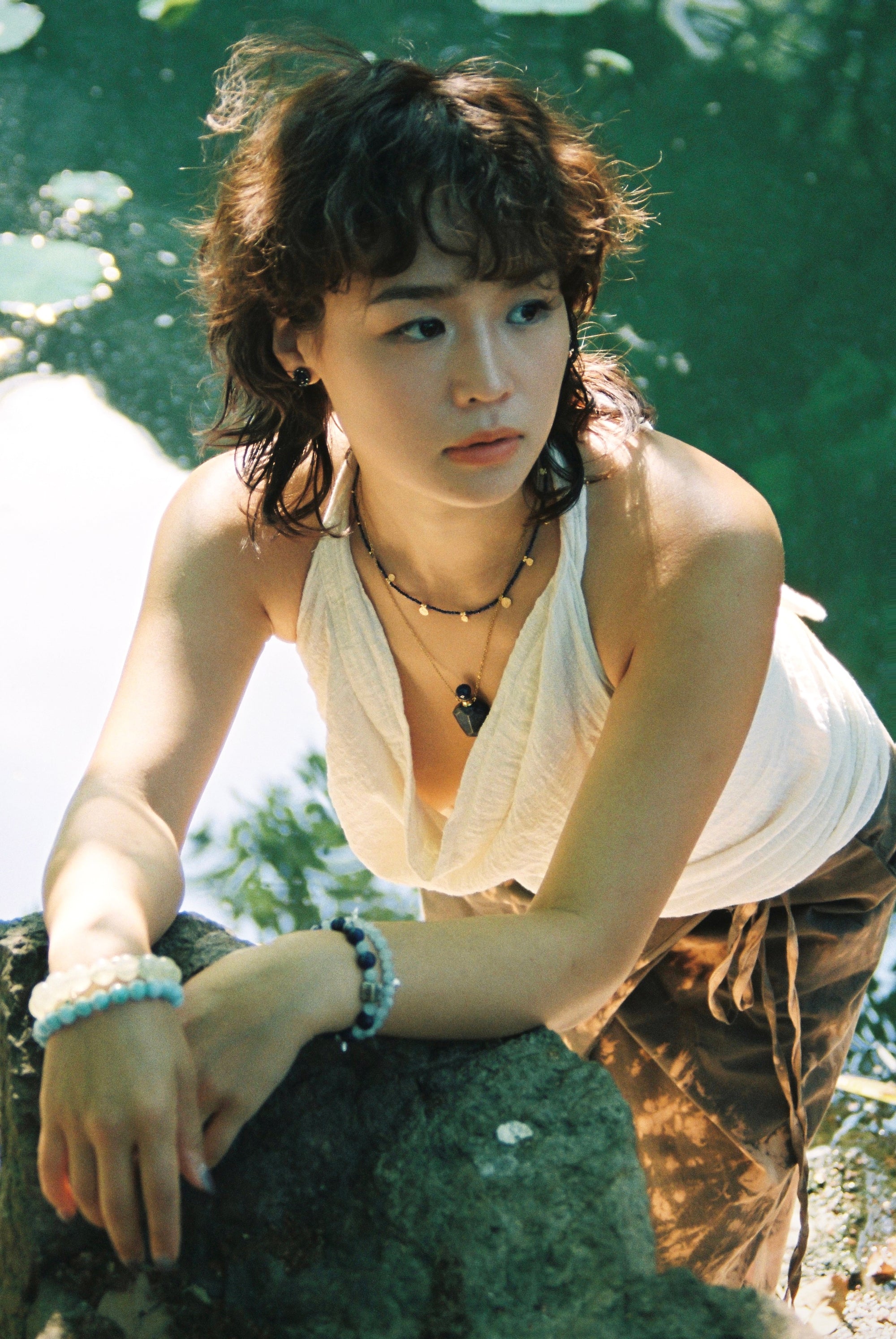 Blue Bottle Necklace Set Wander + Pray