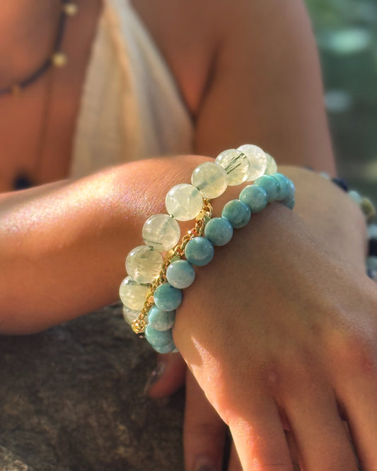 Prehnite Beads Bracelet Wander + Pray
