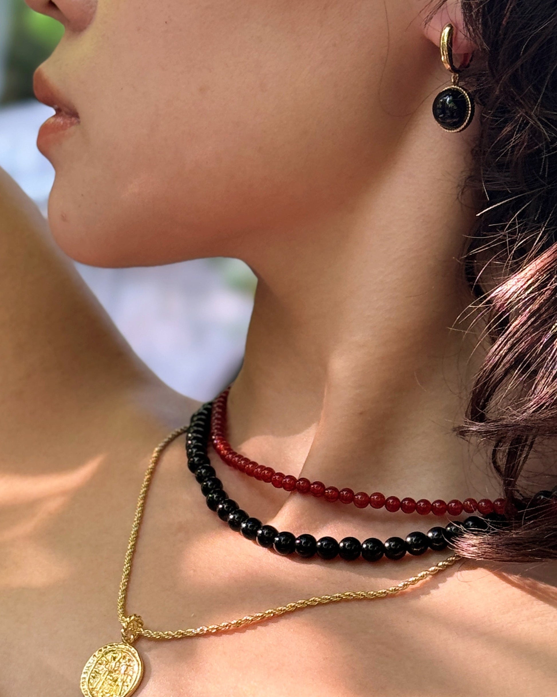 Black and white earrings Wander + Pray